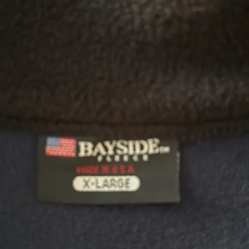 Bayside Fleece Navy Blue Men’s Zip Up Trump Logo Fleece Vest. Size  X Large.